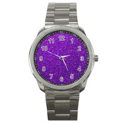 Purple  Glitter Sport Metal Watch