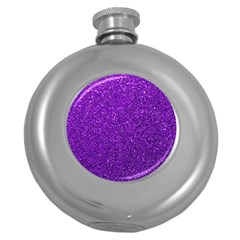 Purple  Glitter Round Hip Flask (5 oz)