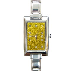 Gold  Glitter Rectangle Italian Charm Watch by snowwhitegirl