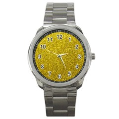 Gold  Glitter Sport Metal Watch by snowwhitegirl