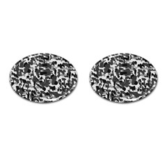 Grey Camo Cufflinks (oval) by snowwhitegirl