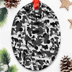 Grey Camo Oval Ornament (two Sides) by snowwhitegirl