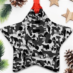 Grey Camo Star Ornament (two Sides) by snowwhitegirl