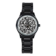 Grey Camo Stainless Steel Round Watch by snowwhitegirl