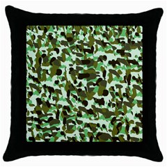 Brownish Green Camo Throw Pillow Case (black) by snowwhitegirl