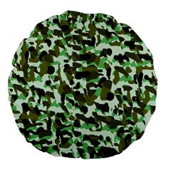 Brownish Green Camo Large 18  Premium Flano Round Cushions by snowwhitegirl