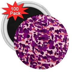 Pink Camo 3  Magnets (100 Pack)