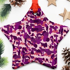 Pink Camo Star Ornament (two Sides) by snowwhitegirl