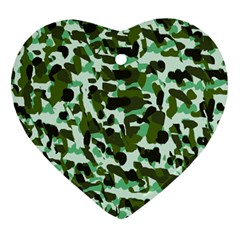 Green Camo Ornament (Heart)