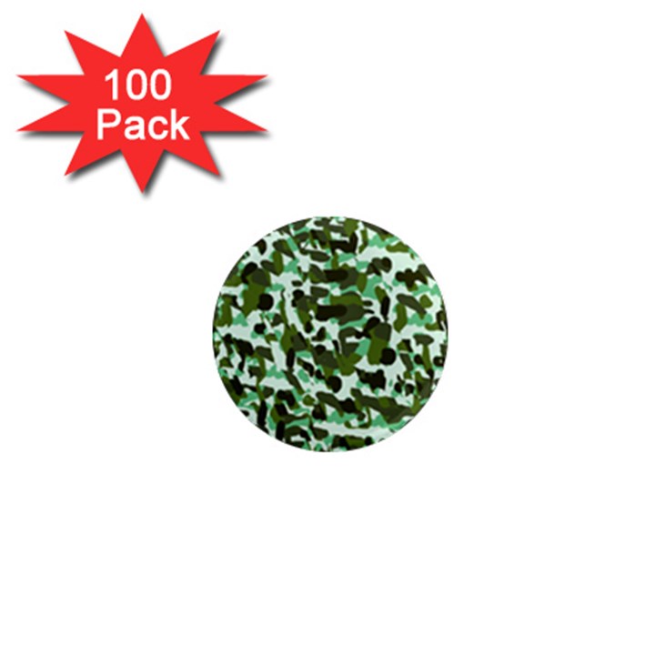 Green Camo 1  Mini Magnets (100 pack) 