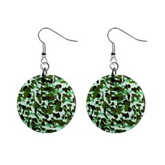 Green Camo Mini Button Earrings