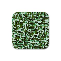 Green Camo Rubber Square Coaster (4 pack) 