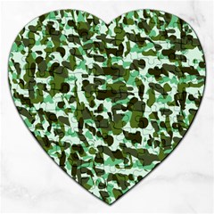 Green Camo Jigsaw Puzzle (Heart)