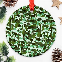 Green Camo Round Ornament (Two Sides)