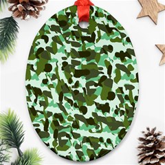 Green Camo Oval Ornament (Two Sides)