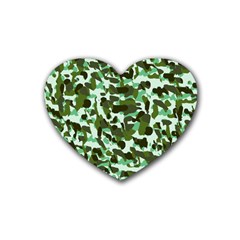 Green Camo Rubber Coaster (Heart) 