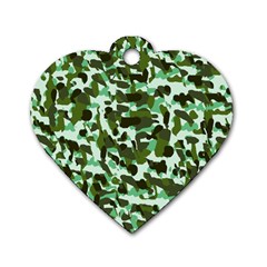 Green Camo Dog Tag Heart (One Side)