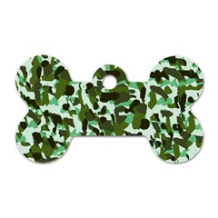 Green Camo Dog Tag Bone (One Side)