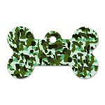 Green Camo Dog Tag Bone (Two Sides) Front