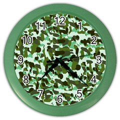 Green Camo Color Wall Clock