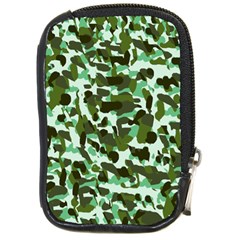 Green Camo Compact Camera Leather Case