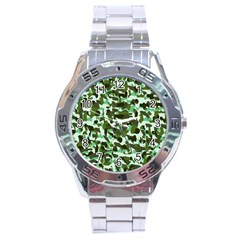 Green Camo Stainless Steel Analogue Watch