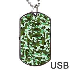 Green Camo Dog Tag USB Flash (One Side)