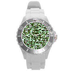 Green Camo Round Plastic Sport Watch (L)