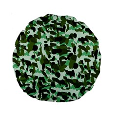 Green Camo Standard 15  Premium Round Cushions