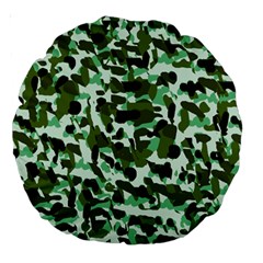 Green Camo Large 18  Premium Round Cushions