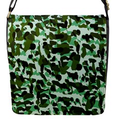 Green Camo Flap Closure Messenger Bag (S)