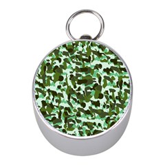 Green Camo Mini Silver Compasses