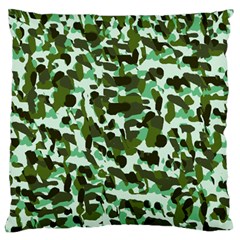 Green Camo Large Flano Cushion Case (One Side)