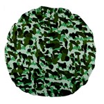 Green Camo Large 18  Premium Flano Round Cushions Front