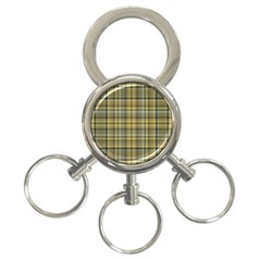 Yellow Plaid 3-ring Key Chains