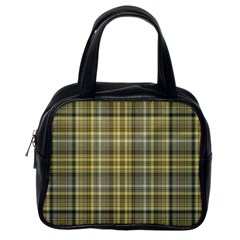 Yellow Plaid Classic Handbag (one Side) by snowwhitegirl