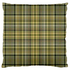 Yellow Plaid Large Cushion Case (one Side) by snowwhitegirl