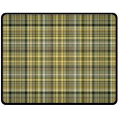 Yellow Plaid Double Sided Fleece Blanket (medium)  by snowwhitegirl