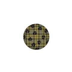 Yellow Plaid Anarchy 1  Mini Magnets by snowwhitegirl