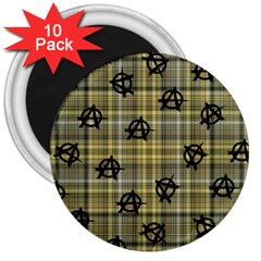 Yellow Plaid Anarchy 3  Magnets (10 Pack)  by snowwhitegirl