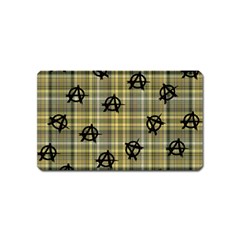 Yellow Plaid Anarchy Magnet (name Card) by snowwhitegirl