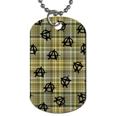 Yellow Plaid Anarchy Dog Tag (one Side) by snowwhitegirl