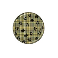 Yellow Plaid Anarchy Hat Clip Ball Marker by snowwhitegirl