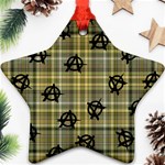 Yellow Plaid Anarchy Star Ornament (Two Sides) Front