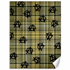 Yellow Plaid Anarchy Canvas 36  X 48   by snowwhitegirl