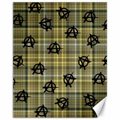 Yellow Plaid Anarchy Canvas 11  X 14   by snowwhitegirl