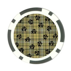 Yellow Plaid Anarchy Poker Chip Card Guard by snowwhitegirl