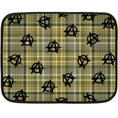 Yellow Plaid Anarchy Double Sided Fleece Blanket (mini)  by snowwhitegirl