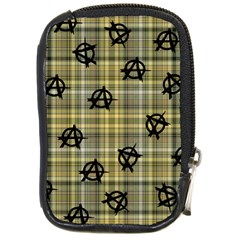 Yellow Plaid Anarchy Compact Camera Leather Case by snowwhitegirl