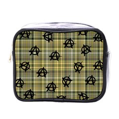 Yellow Plaid Anarchy Mini Toiletries Bag (one Side) by snowwhitegirl